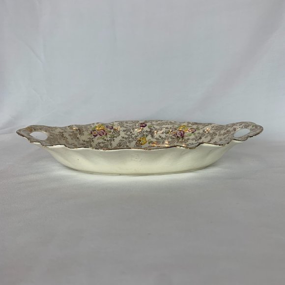 Vintage James Kent Pearl Delight Trinket Bowl Duchess Gold Trim - Picture 4 of 13